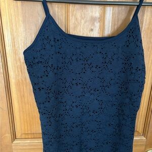 Navy Blue Lace Tank Top